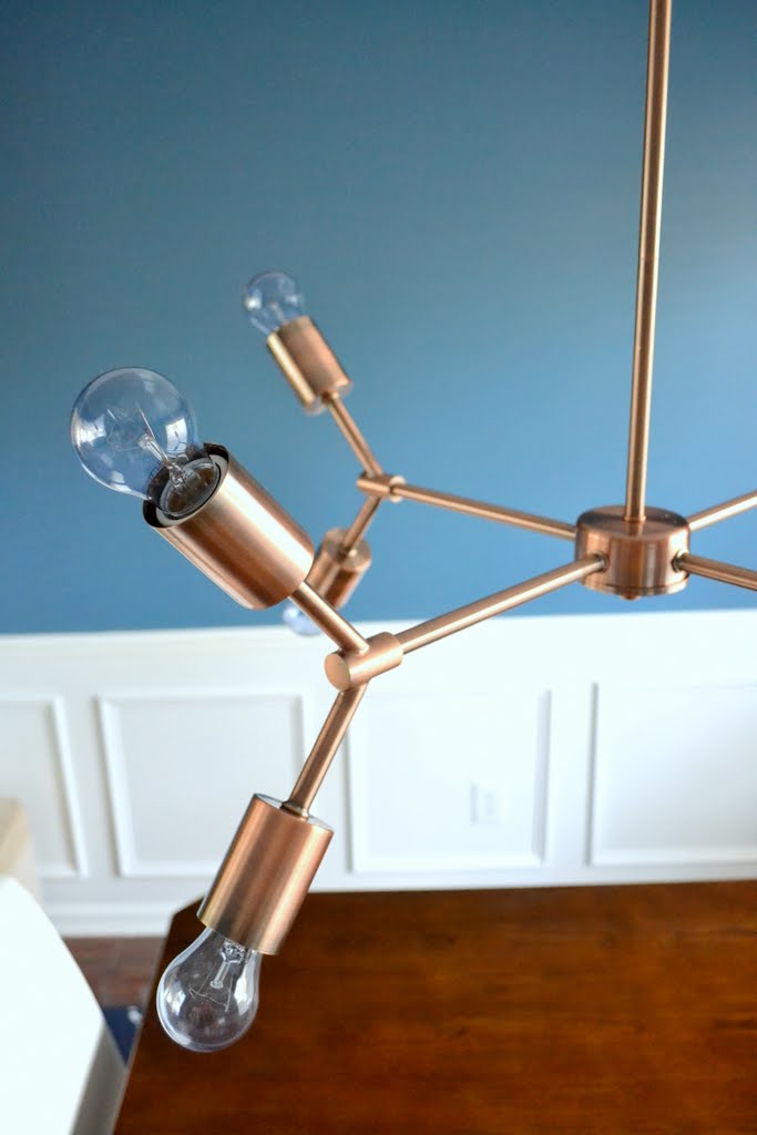 dining room copper light fixture