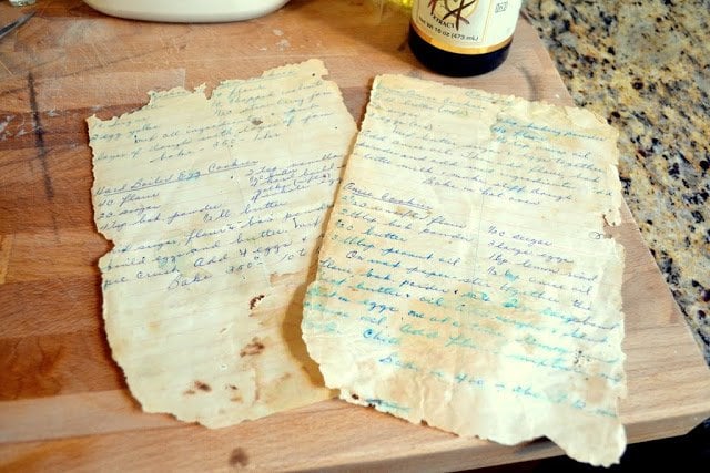 old handwritten recipe cards