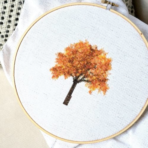 Fall Tree Cross Stitch and How I Create My Own Patterns (Free Download!)