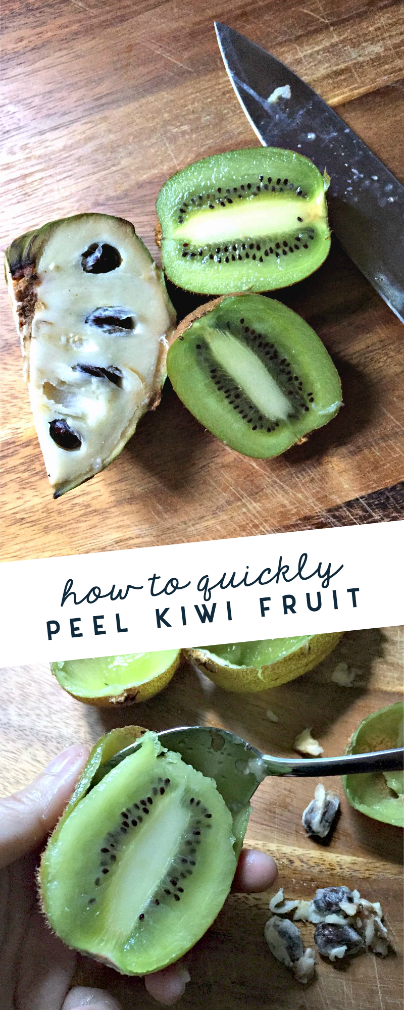 Genius! How to quickly peel kiwi fruit using this simple technique. Plus some new ideas for how and where to use this delicious green fruit.