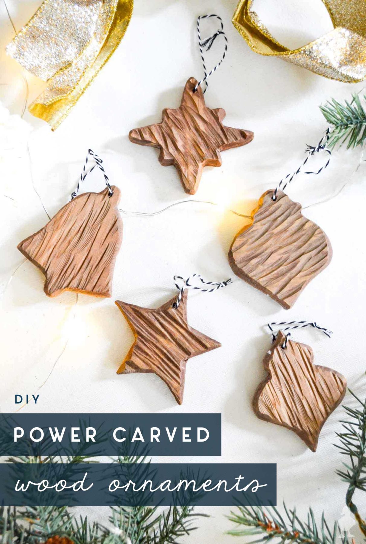 DIY Rustic Carved Wood Ornaments • Ugly Duckling House