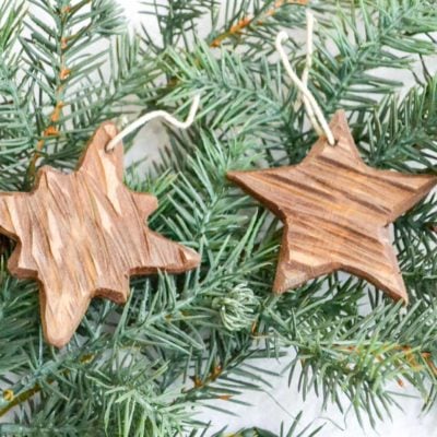 DIY rustic carved wood ornaments-7