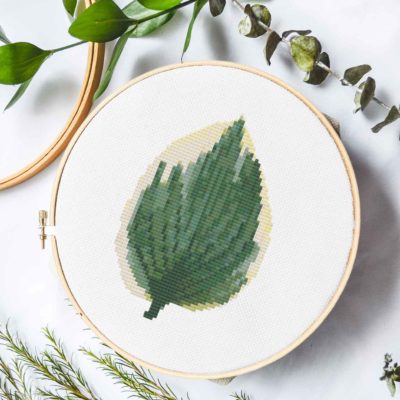 hosta leaf cross stitch