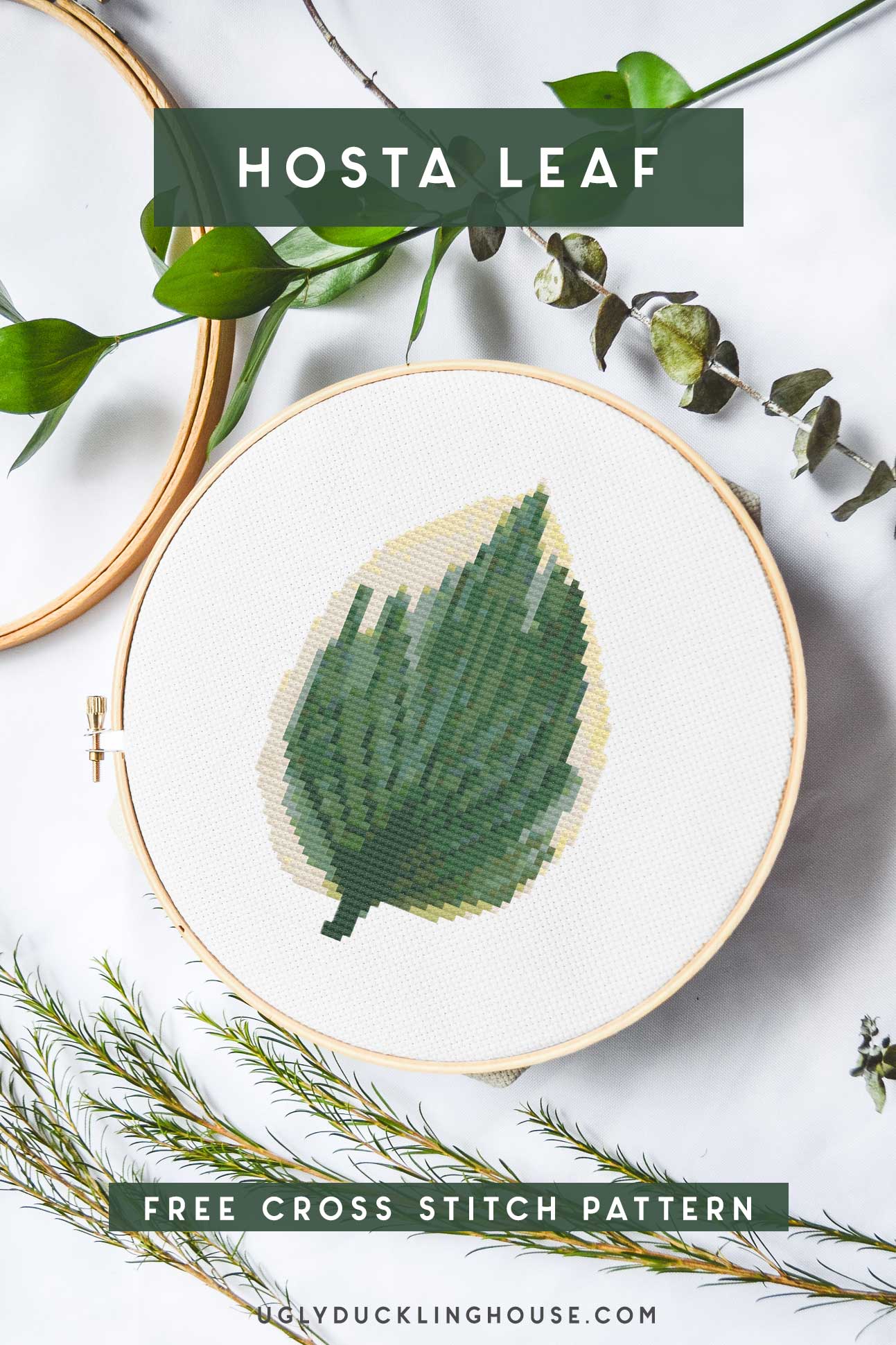 hosta leaf cross stitch pattern