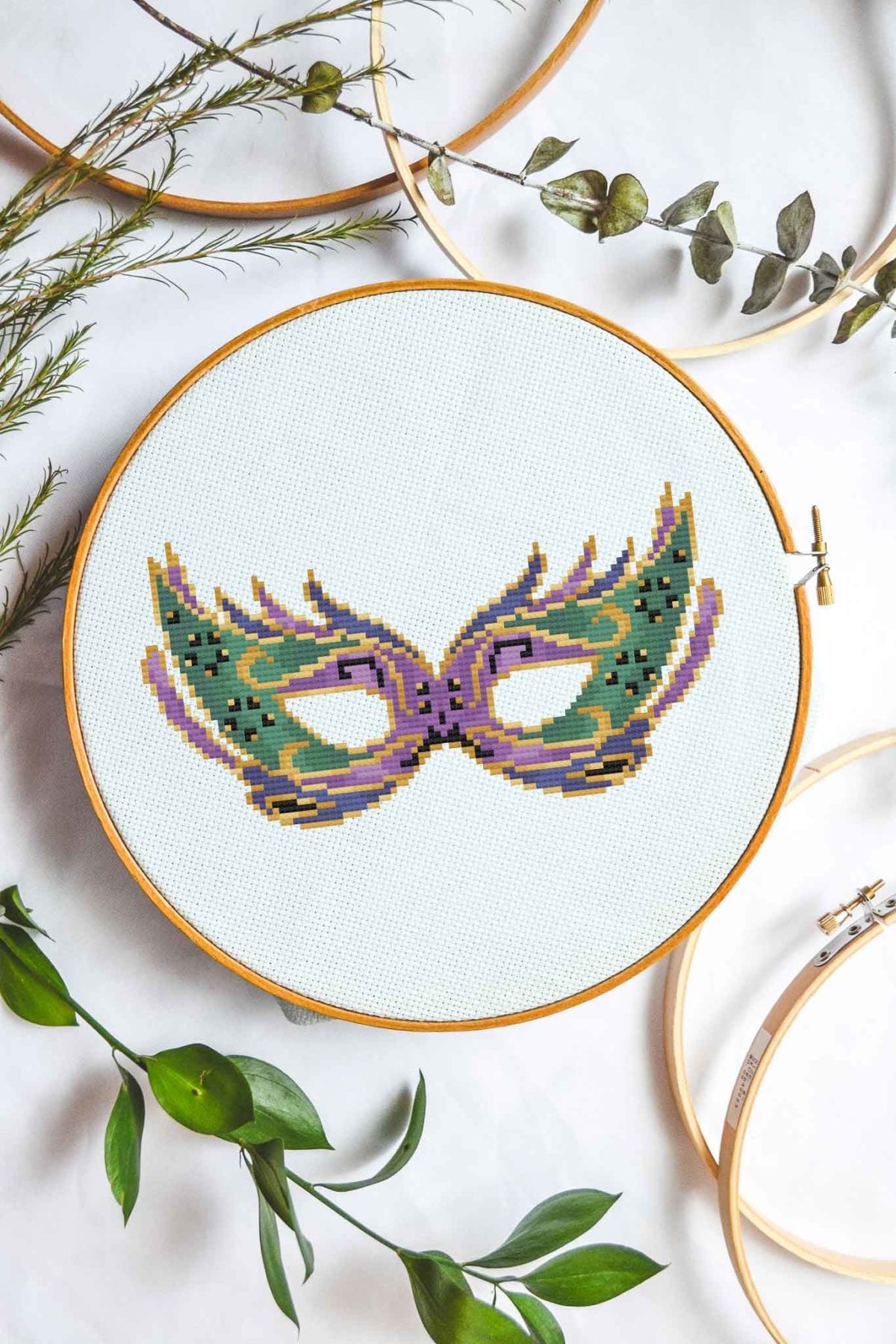 mardi gras mask cross stitch