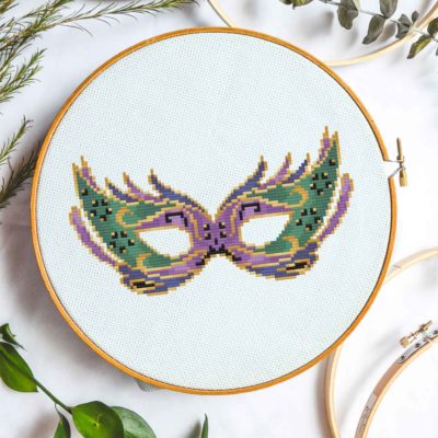 mardi gras mask cross stitch