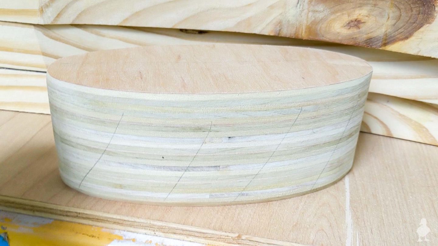 mark sides of area to be sanded with a pencil