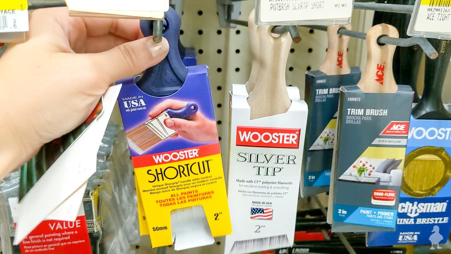 wooster 2 inch angled brush is my favorite