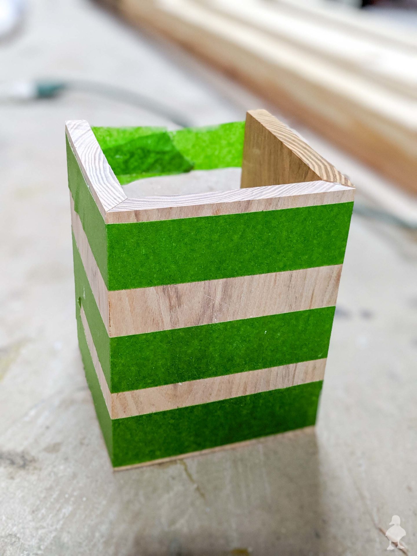 glue and tape first 3 sides together