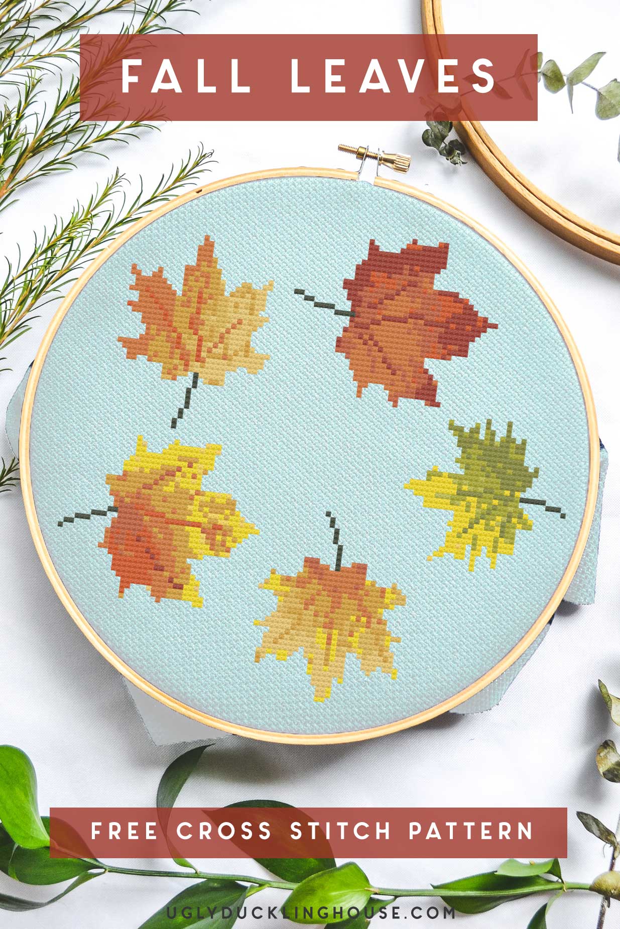 Fall Leaves Cross Stitch Pattern Ugly Duckling House