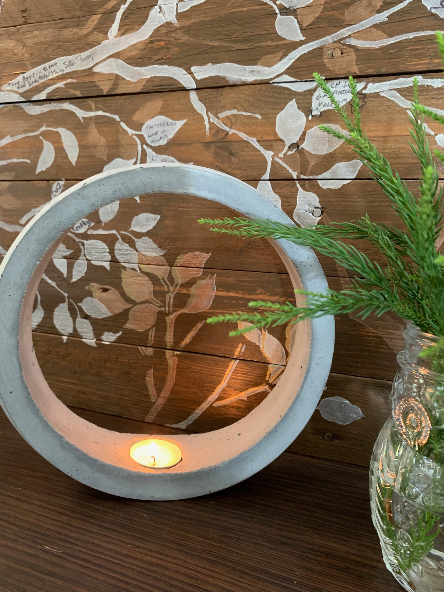 DIY cement candleholder
