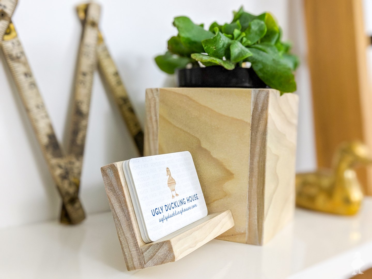 DIY Business Card Holder + Desk Planter • Ugly Duckling House