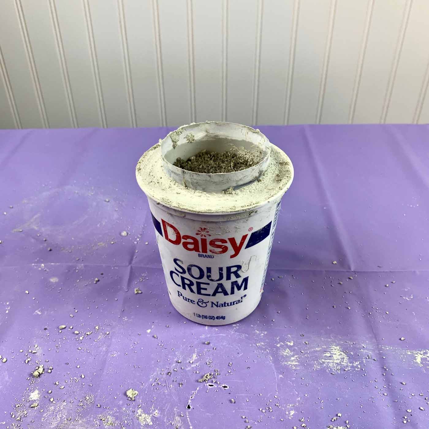 curing white cement river planter