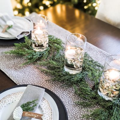 easy christmas dinner table setting for 2