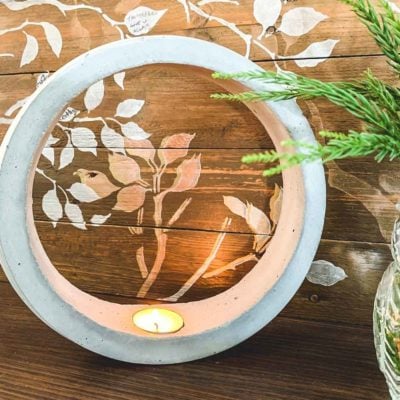 diy ring shaped concrete candle holder
