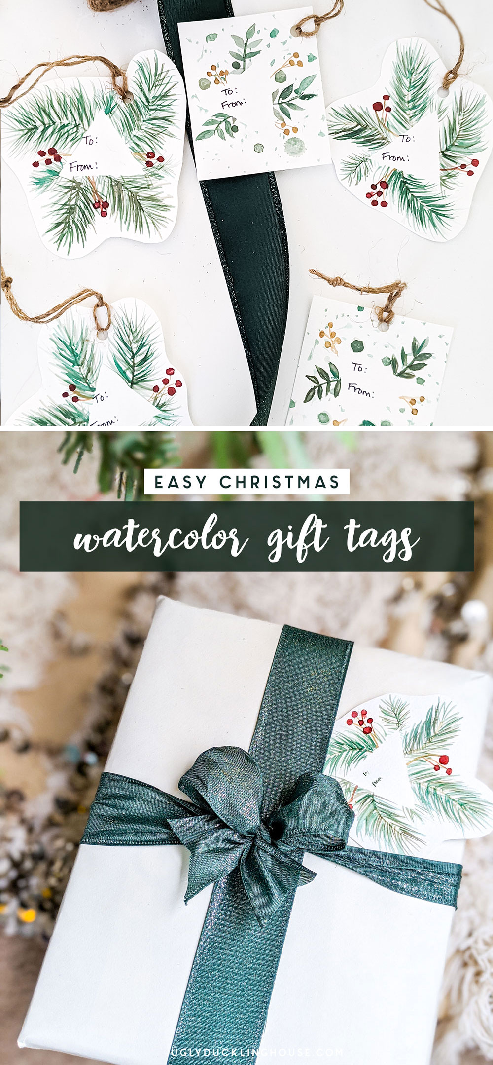 watercolor gift tags assorted