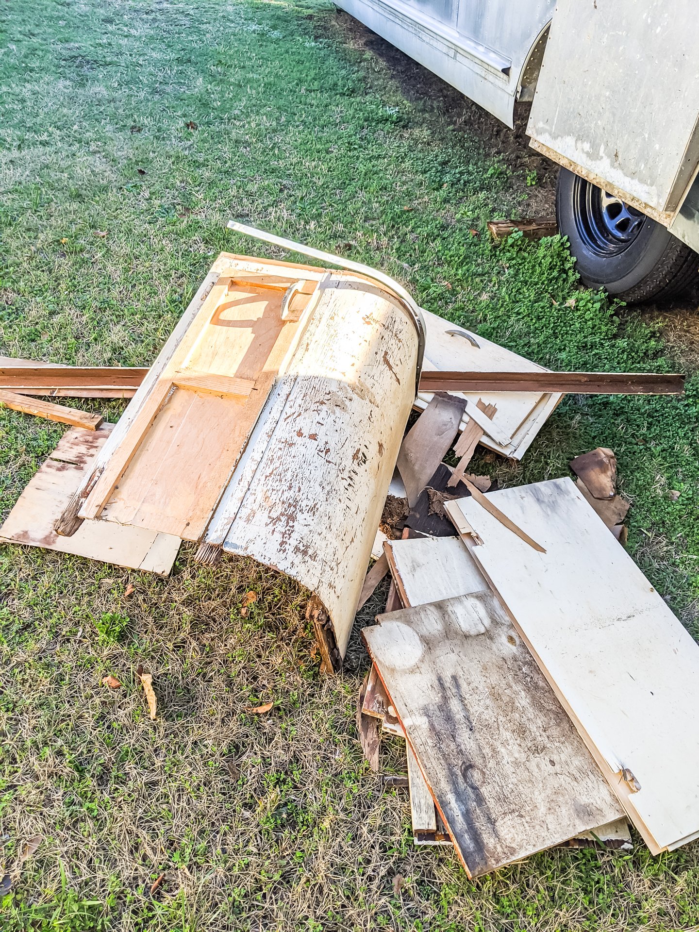 first pile of debris and demo work from Ruby