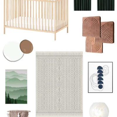 gender neutral nursery - using greens and lots of wood elements to create a neutral green navy and brown nursery with no cutesy theme