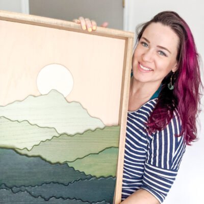 diy nursery mountain art made with scroll saw