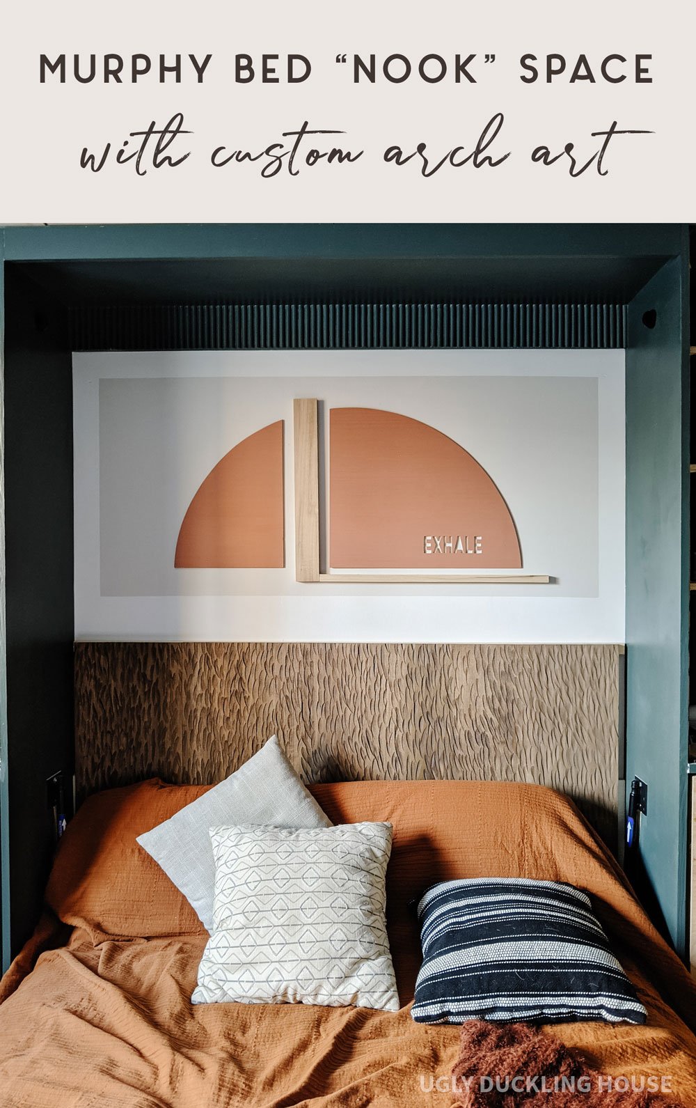 Espace d'angle de lit escamotable avec art en arc personnalisé