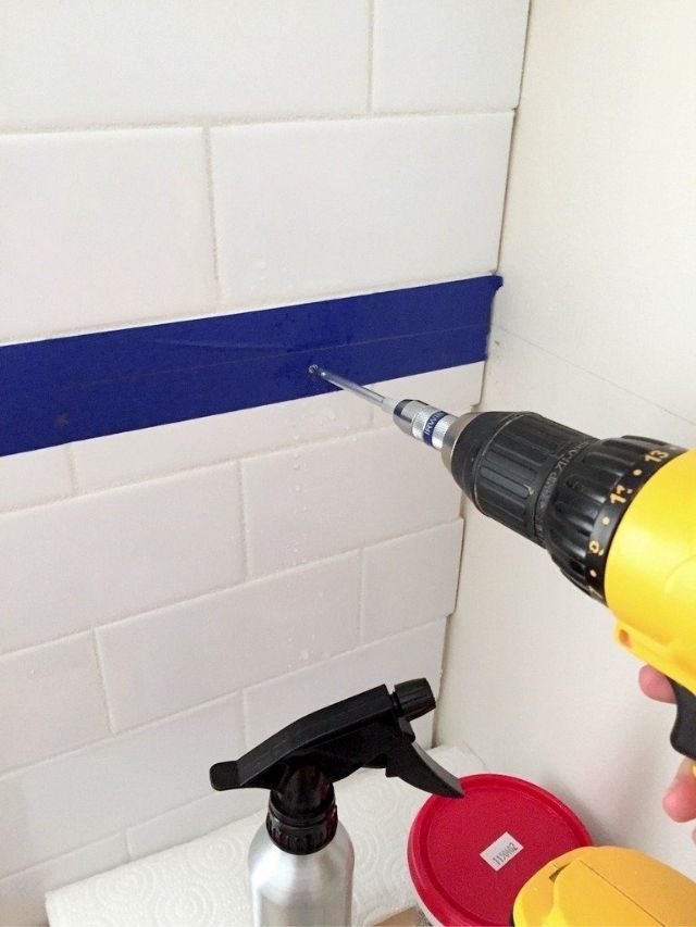 HOW TO DRILL HOLES IN TILE FOR SHELVES • Ugly Duckling House