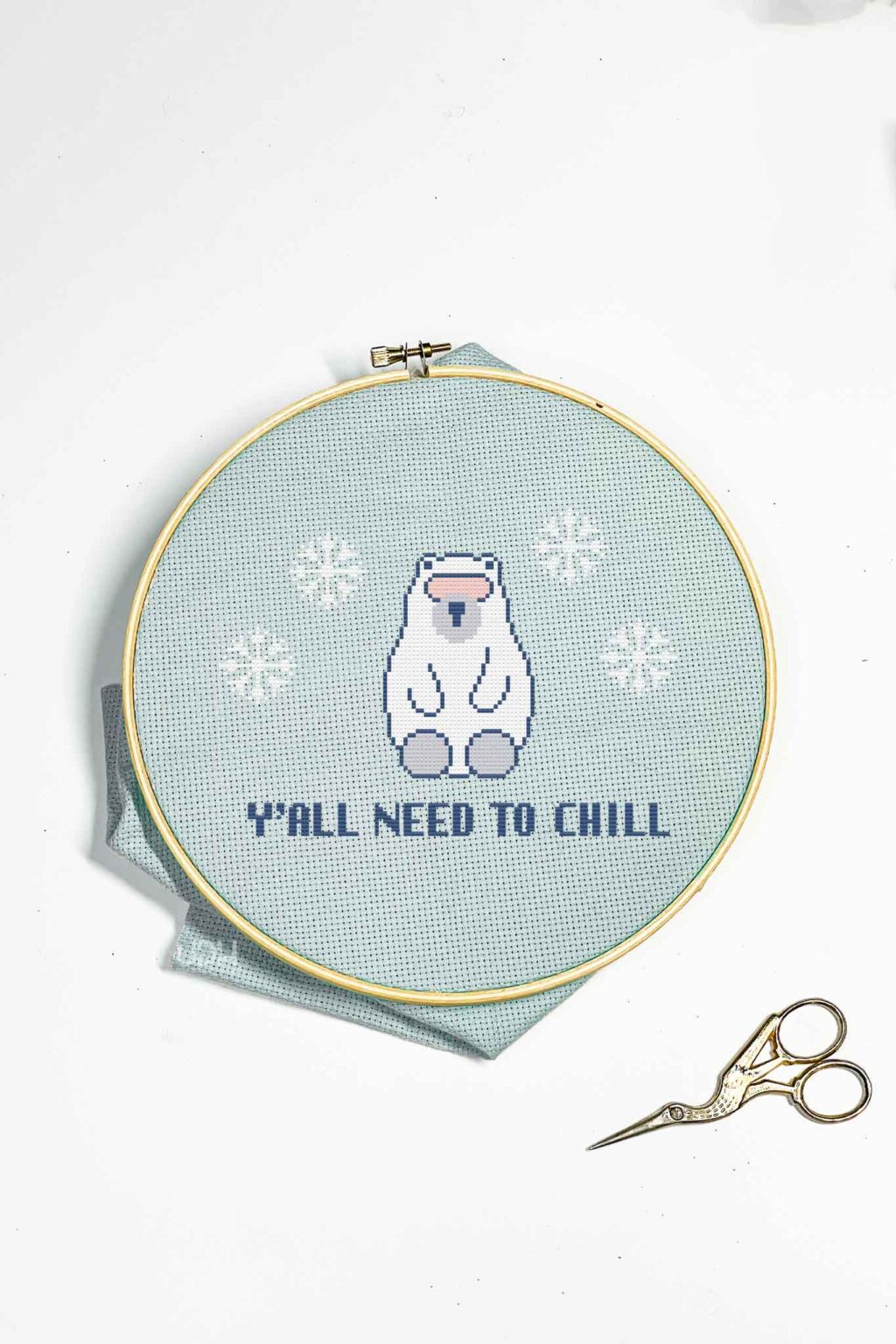 Chill Polar Bear Free Cross Stitch Pattern • Ugly Duckling House