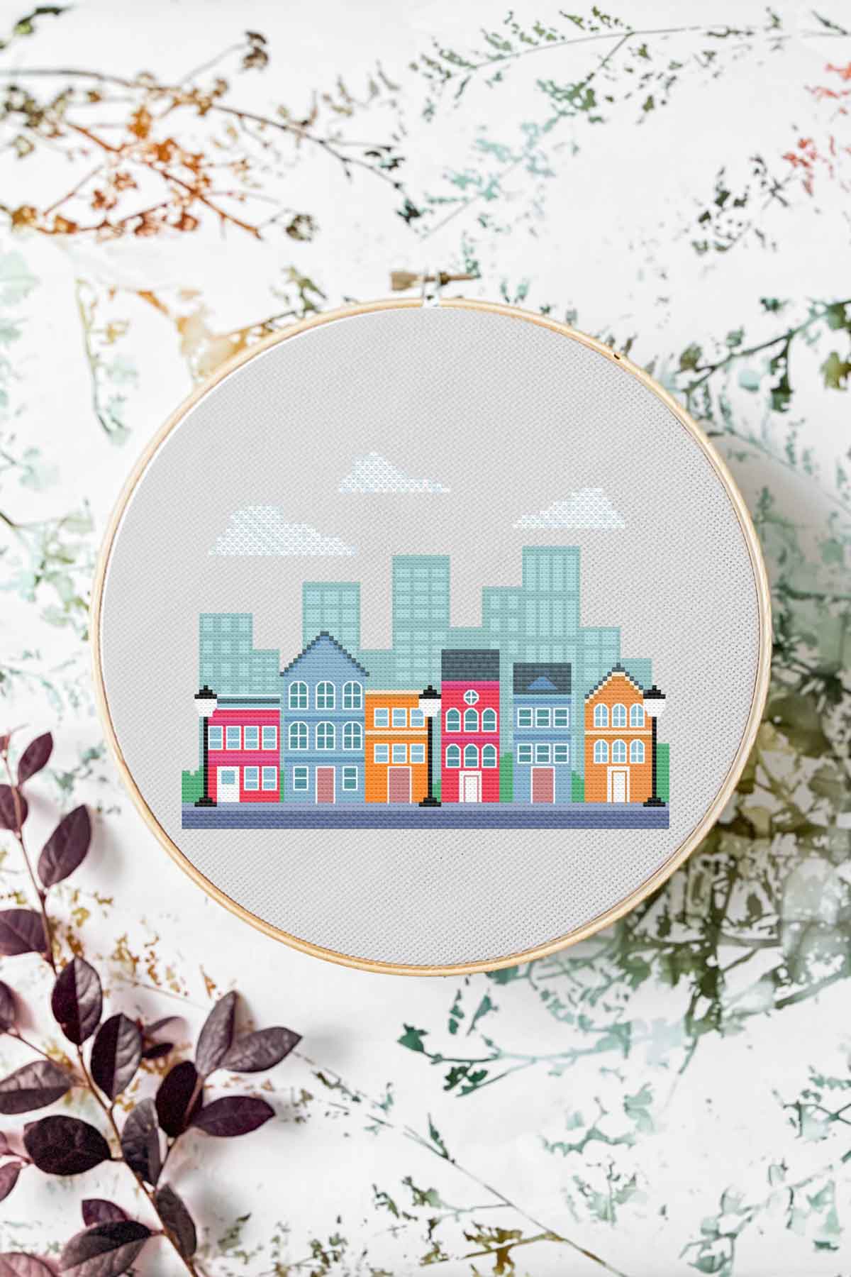 Houses cross stitch