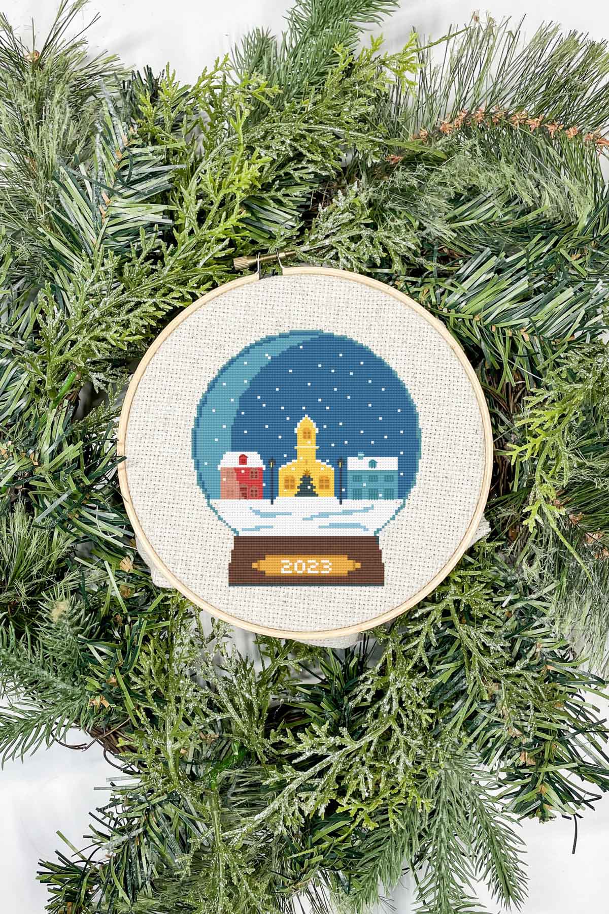 Snow Globe cross stitch